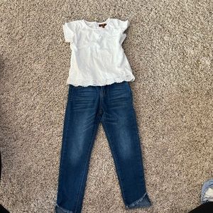 Seven 7 for all mankind girls jeans and shirt set. Size 4t